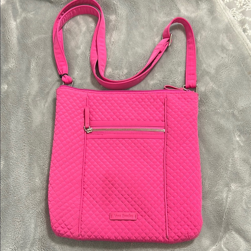 Vera Bradley Pink Quilted Crossbody Bag with Adjustable Strap